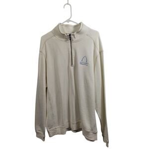 Tommy Bahama Cream Quarter Zip Pullover With Logo For Aulani Resort Size 2XL